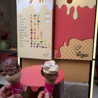 Vegan Ferrero rocher and Hazelnut on the left at Yummy Helados in Malaga