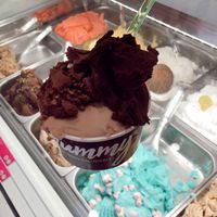 My gelato - Hazelnut and Milk Chocolate at Yummy Helados in Malaga