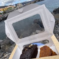 Cokes- chocolate and orange, in our takeaway box  at Plan Bakery Cafe in Tenerife