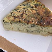 My portion of vegan and gluten free quiche, with tofu and vegetables  at Plan Bakery Cafe in Tenerife