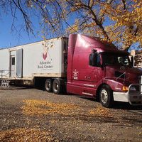 Mobile store that stops at cities across the province including calgary and Edmonton  at ABC Christian Store in Lacombe