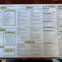 Entire menu (1/2). Note the "Plant Based Burger" section marked with "V", for vegan. at Bareburger in Bayside