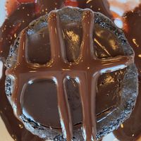 vegan flourless chocolate cake. at Bareburger in Bayside