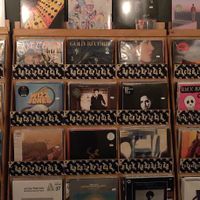 Record albums inside at Tea Recs in Guadalajara