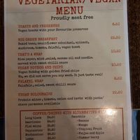 Vegan/ vegetarian menu at Full of Beans Cafe in Franz Josef Waiau