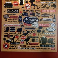 Kiwi slogans at Full of Beans Cafe in Franz Josef Waiau