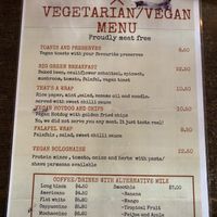 Ask for the special menu  at Full of Beans Cafe in Franz Josef Waiau