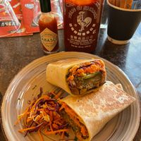 Vegan falafel wrap at Full of Beans Cafe in Franz Josef Waiau