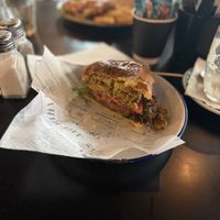 Falafel burger   at Full of Beans Cafe in Franz Josef Waiau