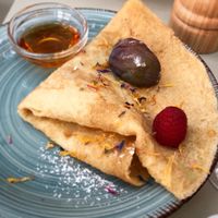 Pfannkuchen mit Ahornsirup at Schwarzer Walfisch  in Heidelberg