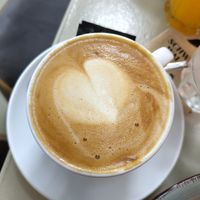 Oat milk cappuccino at Schwarzer Walfisch  in Heidelberg