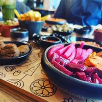 Pickled vegetables and falafel at Tel Aviv Urban Food in Lodz