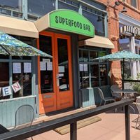 Not very much street parking on a busy afternoon, but there is a loading zone out front. at Superfood Bar in Denver