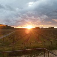 Sunset from the restaurant at Le Caillau in Vire-sur-lot