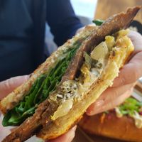 Pastrami sandwich a 10 at Kucha in Ljubljana