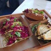 Corn tortillas. Sandwiches. Hot dog. All good at Kucha in Ljubljana