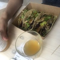 kombucha, zvitezi (corn tacos) at Kucha in Ljubljana
