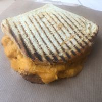 toplež (toast with cauliflower and parsley & pumpkin seed pesto) at Kucha in Ljubljana