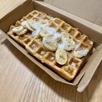 Banana butterscotch waffles  at Oh My Waffle in Burleigh Heads