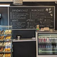 Menu and donuts at V Food Spot in London