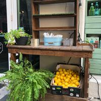 Self serve plastic cutlery area  at Miami Fresh Cafe in Miami