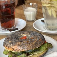 Poppy seed bagel  at Bagels & Coffee in Potsdam