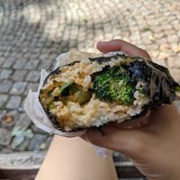 Broccoli sandwich at Onigirazu in Prague