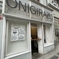 no inside seating, just a kiosk  at Onigirazu in Prague