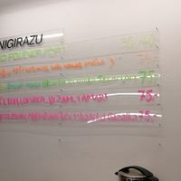 The menu at Onigirazu in Prague