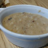 Gravy served at breakfast: 'turkey' flavored not breakfast gravy, lumpy, okay flavor at Love Cafe  in Oakhurst