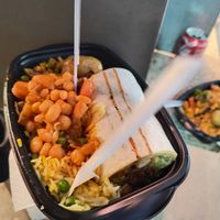 Anything comes with vegan parla and beans at Organic - Boqueria in Barcelona