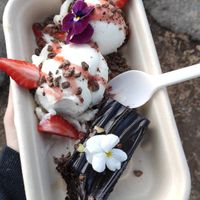 Vegan fudge brownie bowl at Only Mine Chocolate Factory in Olinda