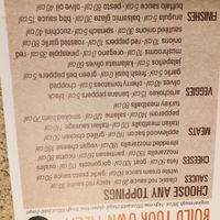 Menu at Blaze Pizza in Rochester