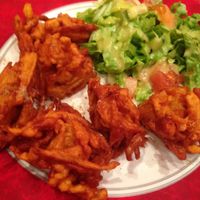Beignets d'oignons at Ganesha Restaurant in Strasbourg