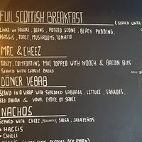 Menu  at The Glasvegan in Glasgow