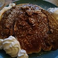 Biscoff pancakes and whipped cream at The Glasvegan in Glasgow