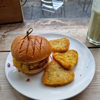 Hawaiian vacation with hash browns. at The Glasvegan in Glasgow