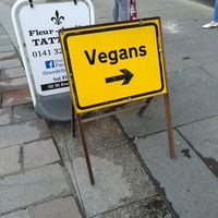 Sign in front of the café ;) at The Glasvegan in Glasgow