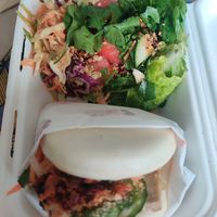 Bao and salad at Red Panda in Lyme Regis