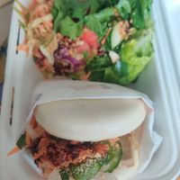 Bao and salad at Red Panda in Lyme Regis