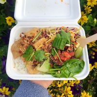 Teriyaki tofu rice box - this was delicious  at Red Panda in Lyme Regis