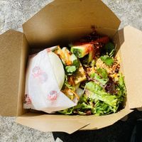 Spicy Tofu Bao bun and salad ..,,delicious 😋🌟🌟🌟🌟🌟  at Red Panda in Lyme Regis