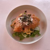 Salmon and omelet  at Buzz Organic Food & Drink in Ao Nang