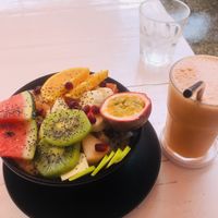 Tropical smoothie bowl and fresh juice  at Buzz Organic Food & Drink in Ao Nang
