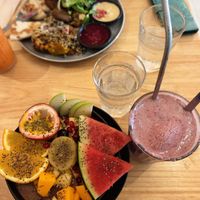 Vegan Raw Chocolate Bowl and Berry Smoothie at Buzz Organic Food & Drink in Ao Nang