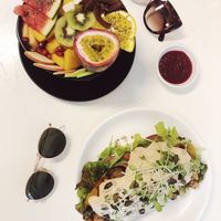 Smoothie bowl and vegan toast   at Buzz Organic Food & Drink in Ao Nang