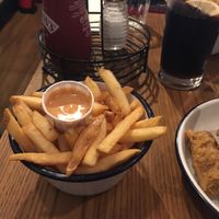 Chips with (spicey) vegan Burger sauce at Burger Theory in Bristol