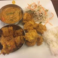 My vegan plate at Delhi Dining in Yokohama