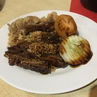 The “chic clay pot rice” (yes it came in a hot clay pot)! at Yeok Teck Chinese Vegetarian in Kathmandu