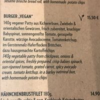 Vegan burger on the menu  at DUS - Bistrot - TB in Dusseldorf